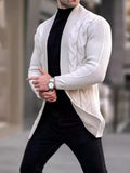 Wiaofellas  -  Autumn Men Casual Fashion Cardigan Sweater Elegant Solid Color Knit Coat Hombre Tops Male All-match Outwear Men's Clothing