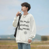 Wiaofellas  -  Brand Letter Print Sweatshirts Man O Neck Autumn Winter New Casual Sweatshirts for Couples Baggy Retro Streetwear