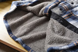 WIAOFELLAS  -  Americans Style Men's Winter Sherpa Fleece Lined Flannel Shirt Jacket Workwear Warm Button Up Plaid Shirt Jacket Male Clothing