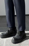 Wiaofellas  -  Slim-fitting Straight-leg Trousers for Men's Casual Pants Draped High-end Micro-cone Nine-point Suit Pants