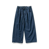 WIAOFELLAS  -  New Korean Men's Baggy Jeans Basic All-match Solid Color Wide Leg Denim Pants Fashion Casual Baggy Trousers Blue Black