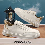WIAOFELLAS  -  Leather-covered Non-slip Walking Casual Board Shoes All New Wear-resistant Flat Student Single Shoes Trend Four Seasons