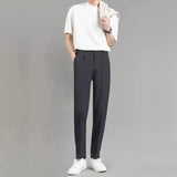 WIAOFELLAS  -  Men's Clothing Summer Casual Business Trousers New Slim Fit Stretch Comfortable Trendy Office Dress Pants for Men