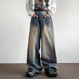 WIAOFELLAS  -  New Washed Men's Jeans Front Pockets Streetwear Contrast Color Spliced Male Straight Loose Denim Pants Hip Hop Summer X9025