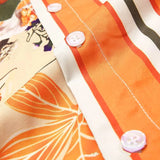 Wiaofellas  -  New Men's Beach Shirts Hot Sale Hawaiian Color Matching Striped Shirt Men Casual Oversized Short Sleeve Shirt Chemise Homme