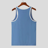 WIAOFELLAS  -  Men Vest Gym Sports Casual Tank Top Slim Fit Body Shaping Training Color Matching Daily Sleeveless Male Tops Men'S Clothing 2025