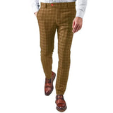 WIAOFELLAS  -  Autumn Men's Classic Plaid Suits Pants Wool Trousers Italian-style High-waist Slim Casual Fashion Straight leg Long Pant For Men