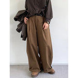 WIAOFELLAS  -  Japanese Streetwear Cargo Pants Men Autumn Drape Trousers Retro High Waist Straight Wide Leg Pants Loose Casual Men's Pants