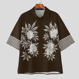 WIAOFELLAS  -  Men Shirt Printing Lapel Short Sleeve Button Loose Casual Male Shirts Streetwear 2025 Summer Leisure Men Clothing S-5XL