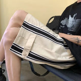 Wiaofellas  -  Fashionable Side Striped Sports Shorts Men's Loose Mid-trousers Handsome Straight Five-point Pants