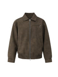 WIAOFELLAS  -  Korean Style Men's Jackets PU Leather Solid Color Turn-down Collar Loose Menswear Casual Zipper Male Coats 2025 Spring