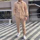 WIAOFELLAS  -  New Men's Thick and Warm Two-piece Set Fashionable Sportswear and Casual Wear Workout Set Men's Clothing Men's Sports Set