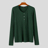 WIAOFELLAS  -  Men Shirt Solid Color Knitted Long Sleeve Casual Men Clothing Streetwear Korean Style Spring Autumn Fashion Male Tops