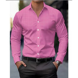 Wiaofellas  -  Geometric Three-dimensional 3D Printed Casual Lapel Long-sleeved Shirt Spring and Autumn Men's Trendy Versatile Shirt