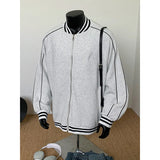 WIAOFELLAS  -  New Men's Casual Jacket Coat Embroidery Letter Logo Striped Patchwork College Baseball Jackets Zipper Outerwear Male Clothes