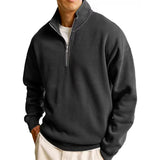 WIAOFELLAS  -  Spring Autumn New Men's Half Standing Collar Zipper Polo Sweatshirts Men Casual Pullovers Daily Sportswear Long Sleeve Clothing