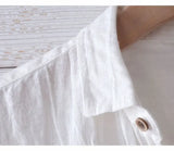 WIAOFELLAS  -  Japanese Retro Wrinkled Short-sleeved Linen Shirt for Men Summer Casual Thin Breathable Loose Half-sleeved Cotton Linen Shirt