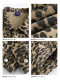 WIAOFELLAS  -  American Retro Leopard Pattern Ripped Hole Niche Lapel Jackets for Men Women Spring Autumn Casual Versatile Single-breasted Coat