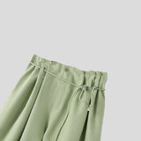 Wiaofellas  -  Men Pants Solid Color Pleated Joggers Lace Up Casual Wide Leg Trousers Men Streetwear Loose Fashion Casual Long Pants