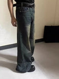 WIAOFELLAS  -  Jeans Men Autumn Washed Do Old Full Length American Retro Simple Advanced Punk Style All-match Streetwear Denim Trousers Daily