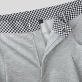 WIAOFELLAS  -  Men Sets Patchwork Lapel Short Sleeve T Shirt & Pants Two Pieces Sets Streetwear Loose Fashion Men's Casual Suits