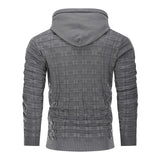 Wiaofellas  -  NEW Autumn Winter men's Hoodies Sweatshirts Pullover Knit slim fit Plaid color matching jacquard Men sweater Streetwear