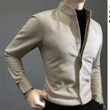 WIAOFELLAS  -  Woolen Warm Men's Long Sleeved Shirt New High-end Light Luxury Slim Fit Versatile Handsome Shirt