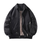 WIAOFELLAS  -  Business Casual Men's Fleece-Lined Lapel Jacket High-Street Fashion Cold-Weather Pilot Jacket Autumn Winter Men's Outerwear Coat