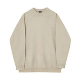 Wiaofellas  -   Winter Round Collar Mohair Solid Color Sweater Loose Korean Style Vintage Kintted Sweater Pullover Men Clothing