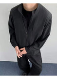 WIAOFELLAS  -  Simple Men's Jackets Stand Collar Thin Solid Color Quick-dry Casual Sun-protective Clothing Loose Male Coats Summer