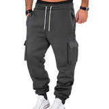 Wiaofellas  -  Men's Multi-Color Cargo Sweatpants Drawstring Waist Side Pockets Elastic Cuff Casual Jogger Pants