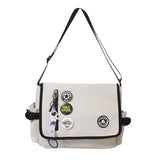 WIAOFELLAS  -  Korean Fashion Casual Big Bag Student School Bags for Teenage Girls Messenger Bag Shoulder Bag Crossbody Bags Women