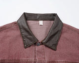 Wiaofellas  -  Men Solid Denim Jackets Fashion Motorcycle Vintage Jeans Jackets Hommes Loose Cotton Casual Black Pink Coats Denim Outwear