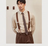 Wiaofellas  -  Retro Striped Shirt Men's Draped British French High-end Shirt