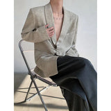 WIAOFELLAS  -  Trendy Men's Shoulder Pads Pockets Metal Plate Design Loose Coats Fashion Lapel Long Sleeves Casual Jackets Male