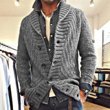 WIAOFELLAS  -  Men's Sweater Cardigan Autumn And Winter New Simple Solid Color Retro Casual Large Size Cardigan