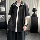 WIAOFELLAS  -  Light Blue ort Sve Embroidered irt for Men Summer Breeze Patchwork Design Breathable Thin Outerwear Casual Sle