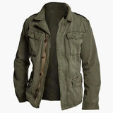 WIAOFELLAS  -  Men's Vintage Casual Workwear Field Jacket, Retro Cotton Utility Jacket for Men, Outdoor Military Style Coat