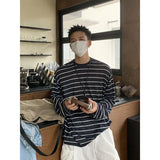 WIAOFELLAS  -  Men's Retro Lazy Style Stripes Contrasting Color Thin Sun Protection Long-sleeved Shirt Men's and Women's Breathable Tops