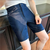Wiaofellas  -  Summer Slim Fit Casual Shorts Men's Retro Denim Five Quarter Pants Versatile Casual Business Pants Comfortable Men Clothing