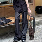 WIAOFELLAS  -  Mens Trousers With Straps Drapes Casual Pants Streetwear Fashion Dark Personality Versatile Straight Pants Men'S Clothing 2025