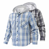 WIAOFELLAS  -  New Men's Casual Long Sleeved Checkered Hoodie Autumn and Winter Fashionable Versatile Top