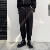 WIAOFELLAS  -  Casual Men's Pants Korean Chic Zipper Pasted Harem Pants New Spring Fashion Japanese Streetwear Design Black Trousers