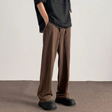 WIAOFELLAS  -  Brown Suit Pants Men Fashion Society Mens Black Dress Pants Korean Casual Straight Pants Mens Office Formal Trousers Plus Size