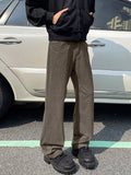 WIAOFELLAS  -  2025 Autumn Winter Casual Men's Pants Washed Straight Trousers Workwear Sweatpants Trendy Cargo Pants Loose Footed Male D225