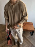WIAOFELLAS  -  Old Money Wind Sweater Men's Autumn and Winter Lazy Premium Sense Interior Bottom Long Sleeve Knitted Sweater Relaxed Jacket
