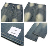 Wiaofellas Real Shot Men's Korean Version of The New Retro Washed Straight Trend All-match Nostalgic Long Pants Casual High Street Jeans
