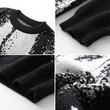 Wiaofellas  -  Winter Sweaters Men Warm Retro Knitted Pullovers Men Oversized Streetwear Loose Long Sleeved Sweaters Mens Jumper Clothes