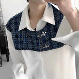 WIAOFELLAS  -  Winter New Men's Patchwork Long-Sleeve Shirt American Retro Fashion Trendy High Street Casual Loose Niche Men's Tops