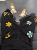 WIAOFELLAS  -  Waed American Floral Embroidery Jeans High Street Trendy Wide Leg ort Pants Men Design Six Straight Tube Pants Cotton Polo